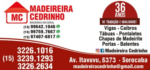 Madeiras em sorocaba - Madeireira MC Cedrinho