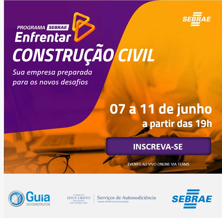 Sebrae realiza evento online em parceria com o Guia do Construtor