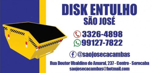 Disk Entulho em sorocaba - Caçambas São José