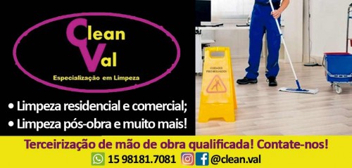 Limpeza e manutenção em sorocaba - Clean Val Limpeza Pós Obra