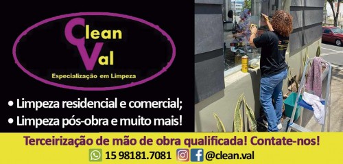 Limpeza Resid. e Comercial em sorocaba - Clean Val Limpeza Pós Obra