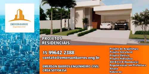 Projetos Arquitetônicos em sorocaba - Emerson Barros Engenheiro Civil 