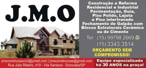 Construções em sorocaba - JMO Construção Civil